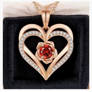 Rose Gold Heart Pendant Necklace